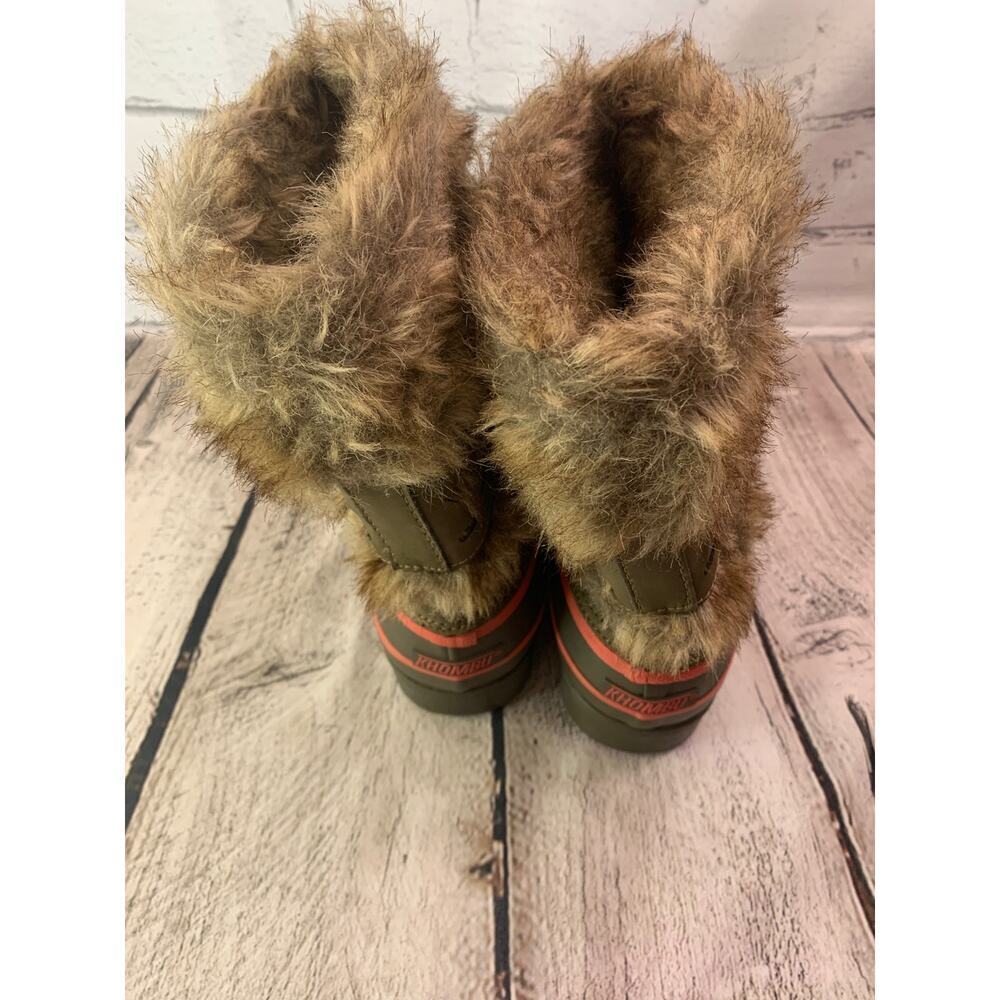 KHOMBU Women’s Nola Green Faux Fur Trim Snow-Winter Boots / Size: 6 - Picture 2 of 9